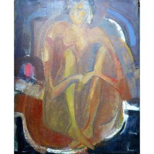 "naked Woman Sitting" By Paul Radulescu Circa 1990