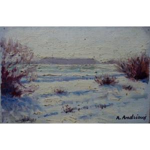 "snow On The Banks Of The Loire" By Alfred Andrieux ..january 1941