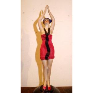 "bather" Painted Porcelain Art Deco Circa 1920/30