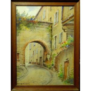 "the Entrance To The Village" By Henri d'Hauterive ...gers
