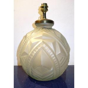 "molded Glass Vase" Mounted As A Lamp...art Deco