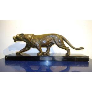 "the Lioness" Bronze By Charles Ruchot Circa 1930