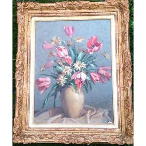 "tulips" By Charles Romano ....lyon Around 1930