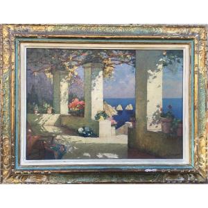 "veranda In Amalfi" By Emile Beaussier Around 1920/1930