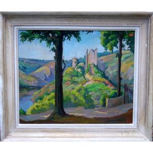 "chateau De Crozant" By G De Langlade Prudhomme Around 1930