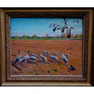 "marauding Cranes" By Alfred Andrieux ...1943