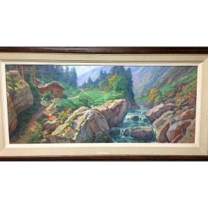 "chalet Des Alpes" By Primitif Bono ....switzerland (?) Circa 1950