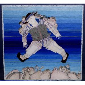 "the Seven League Boots" Tapestry By Elisabeth Baillon..1996