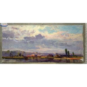 "gardens On l'Arve" Arthur Calame....suisse..1890/1900
