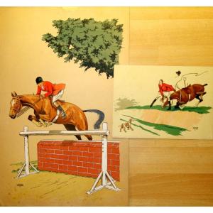 "show Jumping" Stencil By Etienne Le Rallic Circa 1950