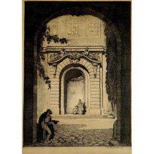 "the Fountain Of The Customs Hotel" René Buthaud, Bordeaux 1934