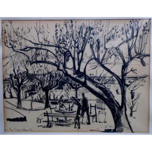 "le Casse Croute" Felt By Christian Schmidt Circa 1960