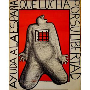 "ayuda A La Espana Por Su Libertad" Poster May 68