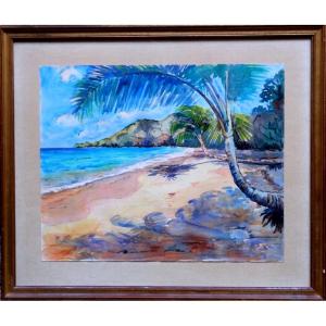 "caribbean Coast".....signed Watercolor.....1978