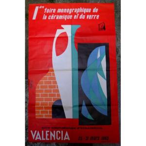 Poster "ceramic And Glass" Valencia ...spain 1965
