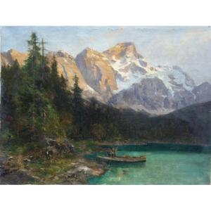 "bavarian Fishermen" Signature Unread..germany Circa 1900