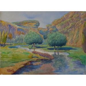 "entry To The Aveyron Gorges" By G.geraud ...1938