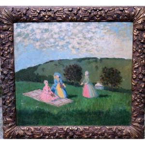 "country Scene" By Sandor Teplansky (hungarian) Circa 1920