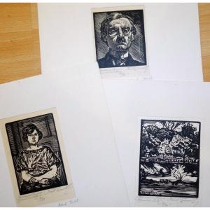 3 Wood Engravings By Karel Tondl (czech) Circa 1920/25