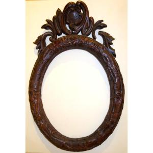 Carved Frame Oval Monoxyle From The Black Forest