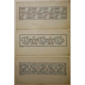 3 "frises" By Louis Cylkow (polish) Circa 1900