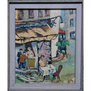 "small Bar In Summer" By Gerhard Freitag (german) Circa 1950/60