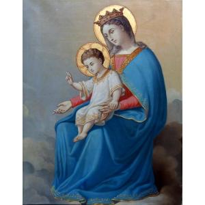 "virgin And Child" French School Circa 1880