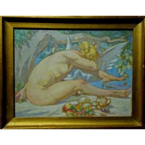 "leda And The Swan" By André-pierre Lupiac Circa 1930