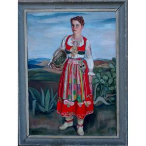 "prickly Pear Harvesting" In The Azores...portugal Around 1940