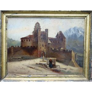 "fortified Church Of Luz St Sauveur" By Elise Theron ...1877