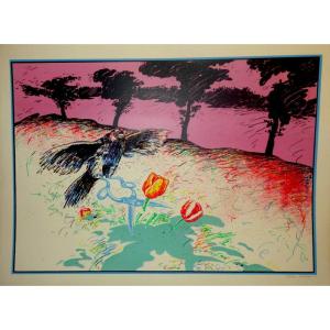 "the Thieving Magpie" Serigraph By Christian Ludwig Attersee ...1973