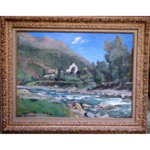 "gave De Pau A Gedre" By Gustave Colin ..bigorre Circa 1880