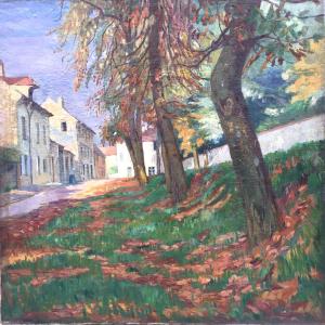 "village Street" Edmond Champon ..brittany (?) Circa 1920