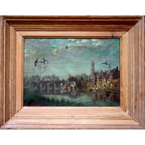 "the Treilles Bridge" By René Jouhan, Angers, 1858