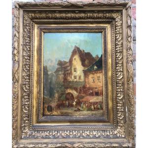 "market In Normandy" By Léonard Saurfelt Around 1880