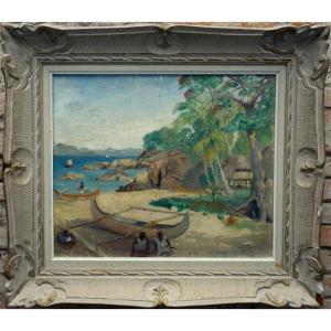 "fishing Village" By Jcthoinot ...indonesia Circa 1930