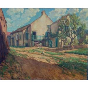 "rest And Children's Games" By Raymond Turbeaux, 1930, In Burgundy