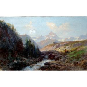 "mountain Landscape" By Alfred Godchaux Circa 1880/90