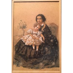 "woman And Daugther" Eugénie Morin ...1860
