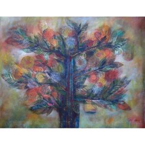 "tree With Flowers" By Serge Arnoux 1960/70