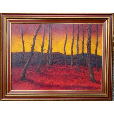 "L'Allée sur la Dune" par L.Fauqué .Les Landes vers 1970