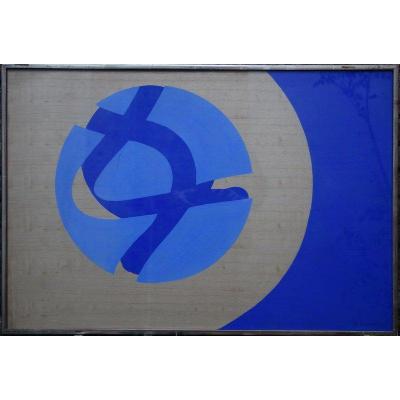 "blue Circle Composition" By James Pichette ... 1972