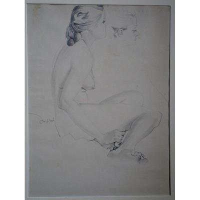 "nu Assis" By Jean Mablord Around 1960/70