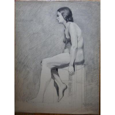 "Femme Nue Assise" par Simone ROUSSELET ...1934