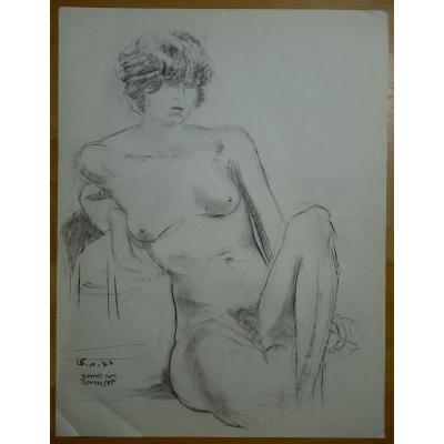 "nue Et Assise" By Simone Rousselet. 1977