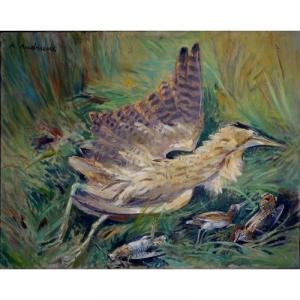 "butor And Becassines" By Alfred Andrieux Around 1930