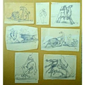 "picadors" Bullfighting By Gustave Alaux Circa 1930