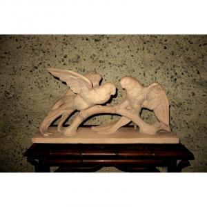 "couple Of Parrots" By Pierre Polbert Around 1930