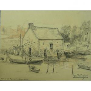 "moulin De Pompert In Baden" By Ed.valés..brittany Around 1970