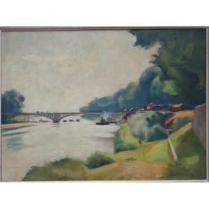 "banks Of The Seine" By Charles Picart Ledoux ...1941